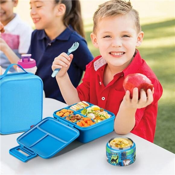 Bento Lunch Box for Kids With 8oz Soup thermo, Leak-proof Lunch Containers - Picture 6 of 8